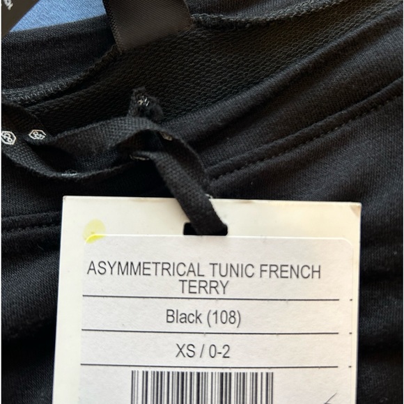Agnes & Dora Asymmetrical Black Tunic French Terry Top - XS/0-2 - NWT - Picture 8 of 10